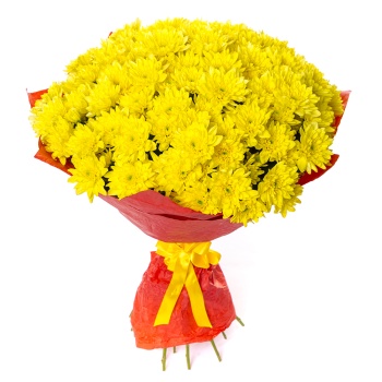 Букет из 21 желтой хризантемы