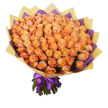 Букет из 101 огненной розы