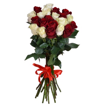 Букет из 21 разноцветной розы Эквадор 70 см