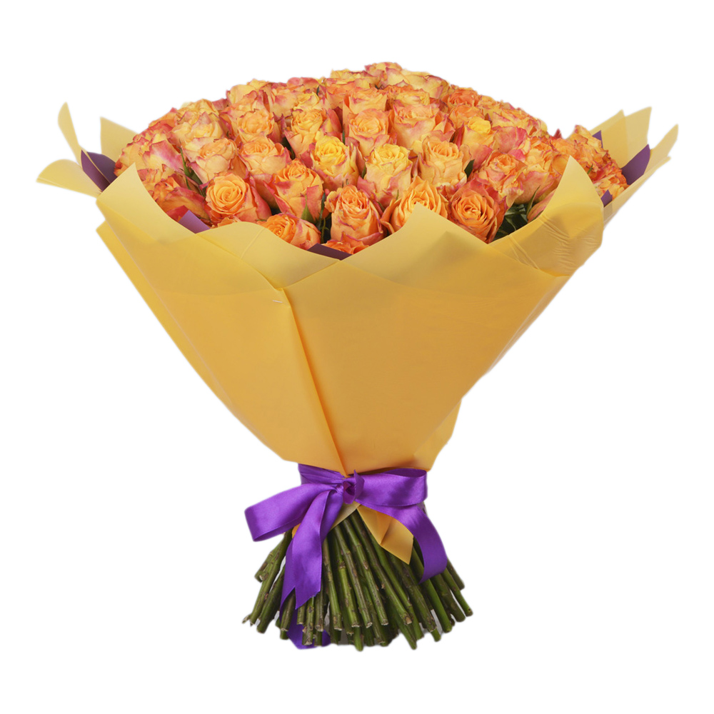 Букет из 101 огненной розы