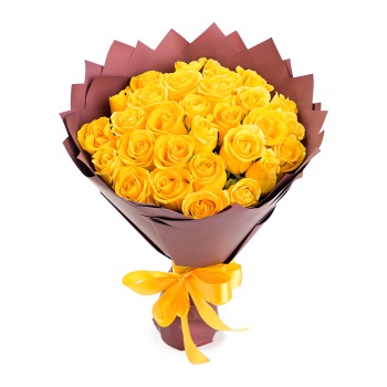 35 желтых роз 40 см