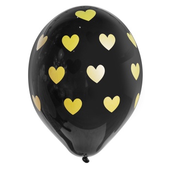 Латексный шар черный с рисунком