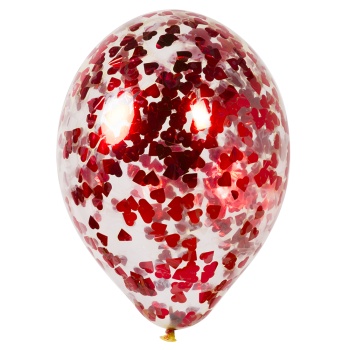 Шар с конфетти Сердечки красные