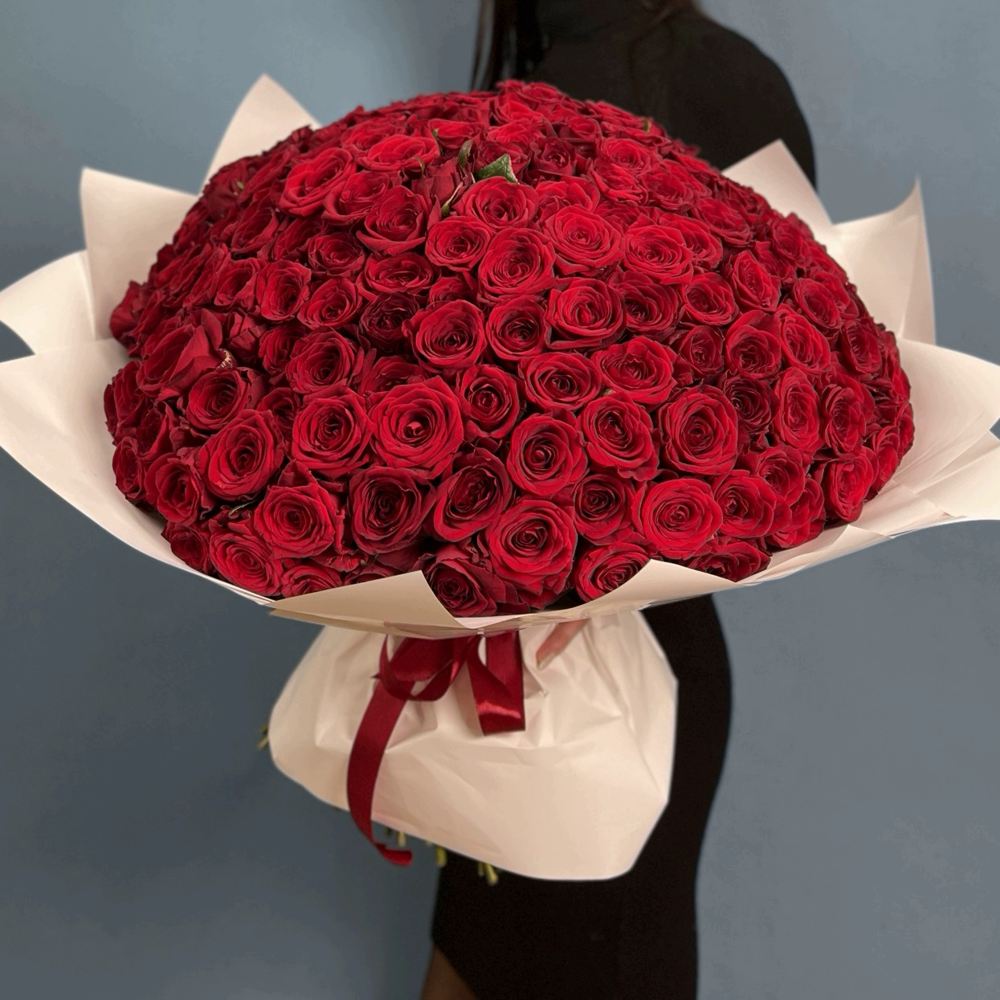 201 красная роза Premium  50 см.