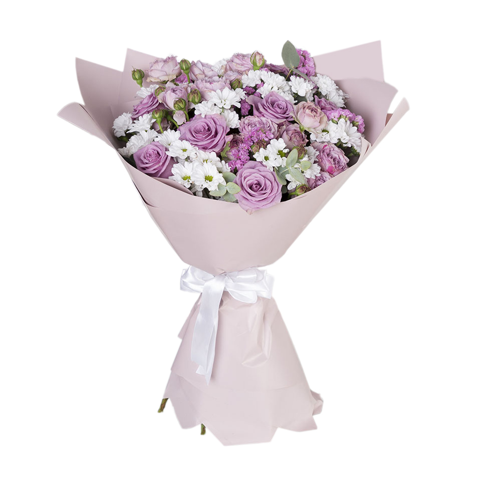 Букет из кустовой хризантемы и роз