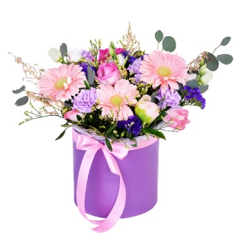 Букет из роз, эустом и гвоздик