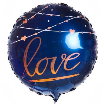 Фольгированный шар синий с надписью