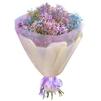Букет из 15 радужных гипсофил