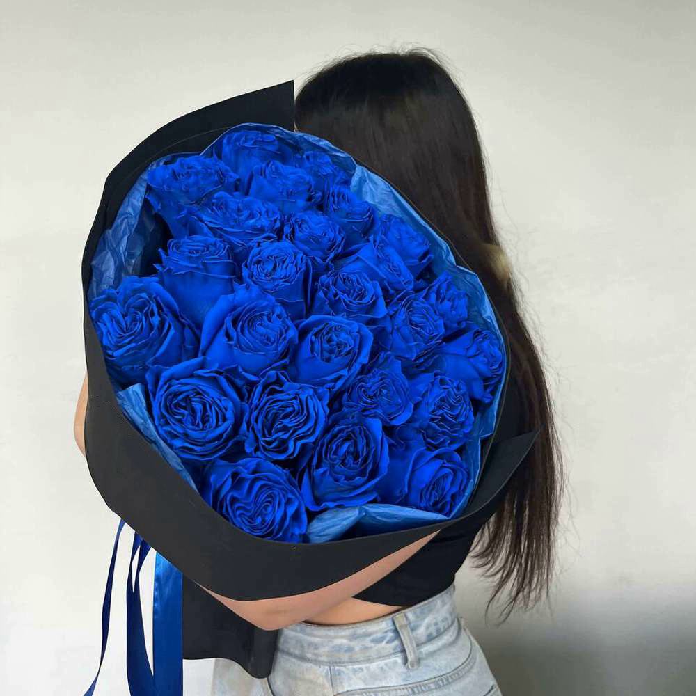 Букет из 25 синих роз Эквадор