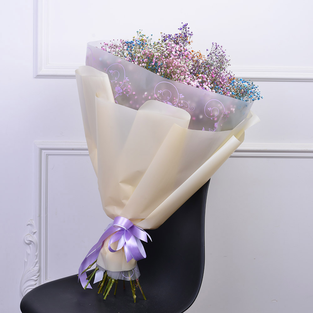 Букет из 15 радужных гипсофил