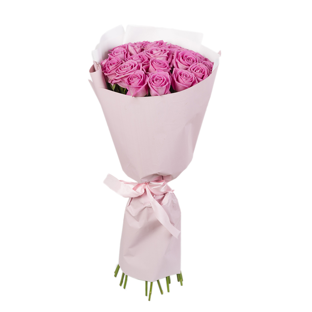 Букет из 21 розовой розы 60 см